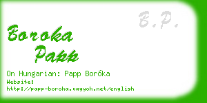 boroka papp business card